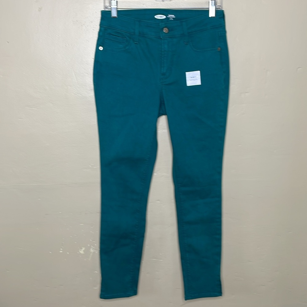 OLD NAVY Jeans Teal ROCKSTAR Super Skinny Mid Rise 5 Pocket Ankle Stretch 6